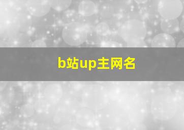 b站up主网名