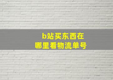 b站买东西在哪里看物流单号