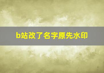 b站改了名字原先水印