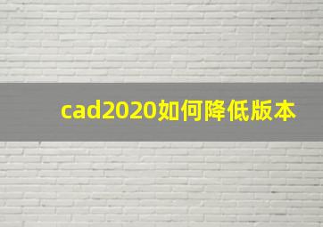 cad2020如何降低版本