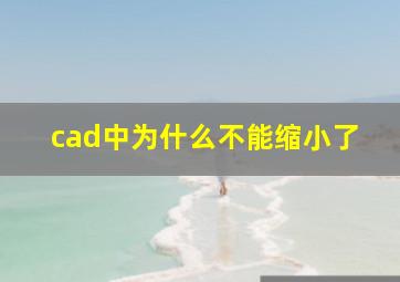 cad中为什么不能缩小了