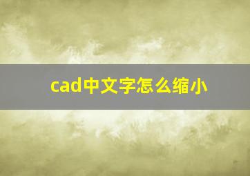 cad中文字怎么缩小