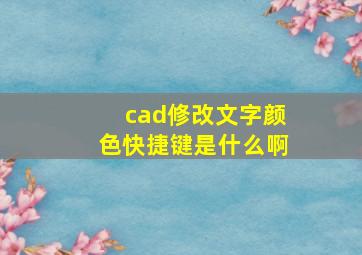 cad修改文字颜色快捷键是什么啊