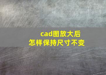 cad图放大后怎样保持尺寸不变