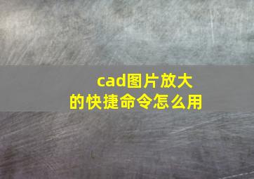 cad图片放大的快捷命令怎么用