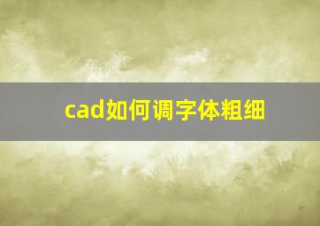 cad如何调字体粗细