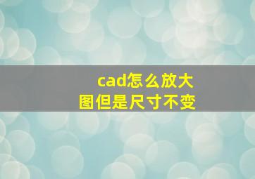 cad怎么放大图但是尺寸不变