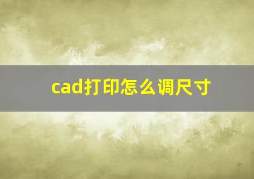 cad打印怎么调尺寸