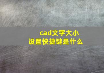 cad文字大小设置快捷键是什么