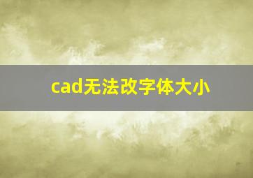 cad无法改字体大小