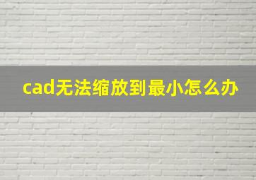 cad无法缩放到最小怎么办