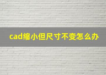 cad缩小但尺寸不变怎么办