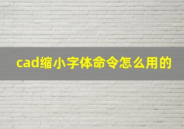 cad缩小字体命令怎么用的