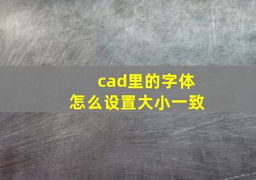 cad里的字体怎么设置大小一致