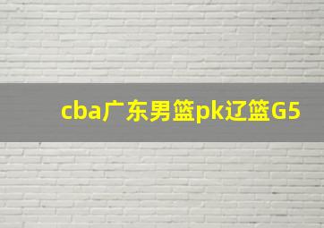 cba广东男篮pk辽篮G5