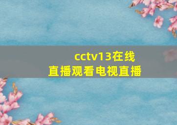 cctv13在线直播观看电视直播