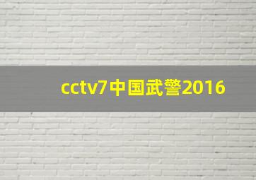 cctv7中国武警2016