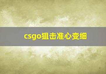 csgo狙击准心变细