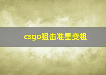 csgo狙击准星变粗