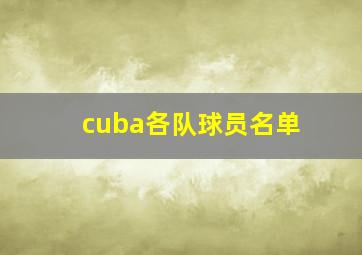 cuba各队球员名单