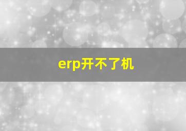 erp开不了机