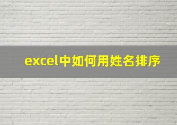 excel中如何用姓名排序