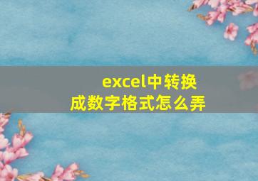 excel中转换成数字格式怎么弄