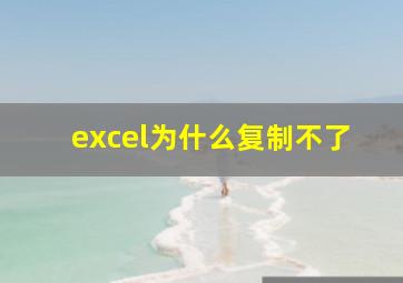 excel为什么复制不了