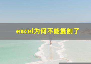 excel为何不能复制了