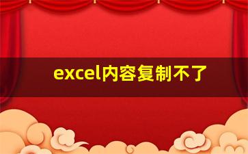 excel内容复制不了