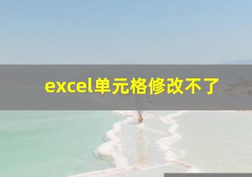 excel单元格修改不了