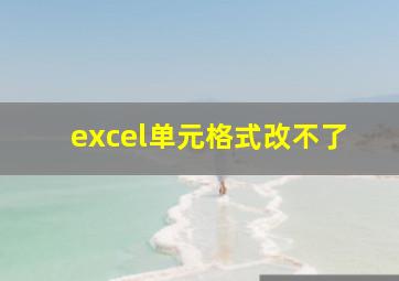 excel单元格式改不了