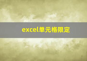 excel单元格限定