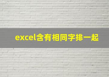 excel含有相同字排一起