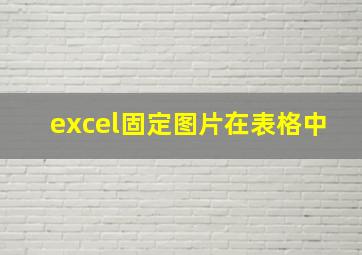 excel固定图片在表格中