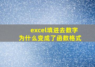 excel填进去数字为什么变成了函数格式