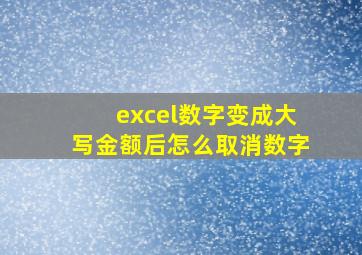 excel数字变成大写金额后怎么取消数字