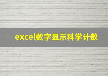 excel数字显示科学计数