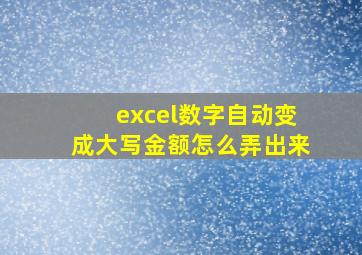 excel数字自动变成大写金额怎么弄出来