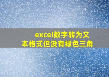 excel数字转为文本格式但没有绿色三角