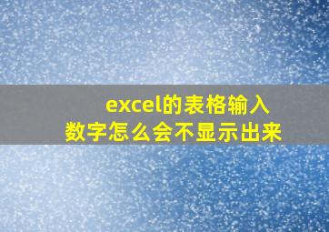 excel的表格输入数字怎么会不显示出来