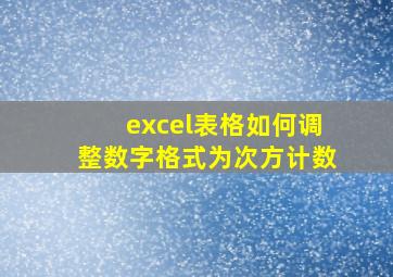 excel表格如何调整数字格式为次方计数