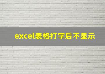 excel表格打字后不显示