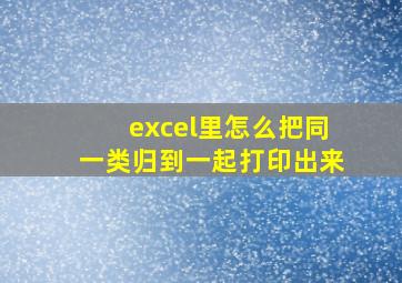 excel里怎么把同一类归到一起打印出来