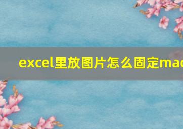 excel里放图片怎么固定mac