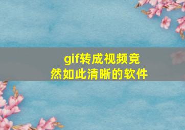 gif转成视频竟然如此清晰的软件