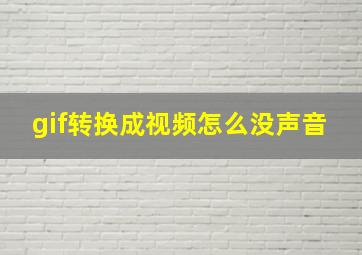 gif转换成视频怎么没声音