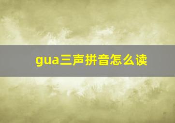 gua三声拼音怎么读