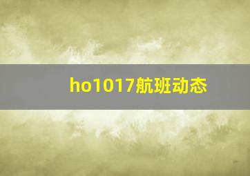 ho1017航班动态