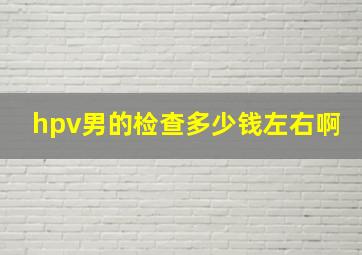 hpv男的检查多少钱左右啊